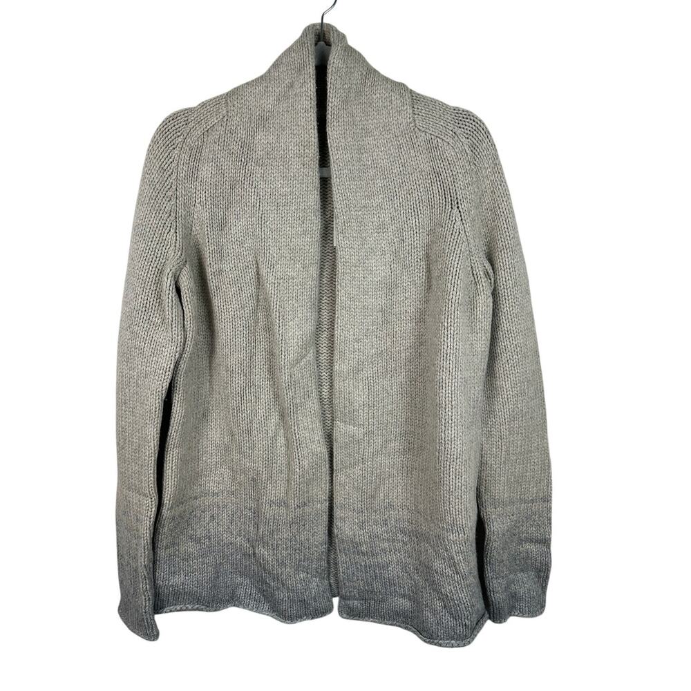 Theory Cardigan Womens Large Gray Oatmeal NWT Chunky Wool Blend Ombre Hecht B